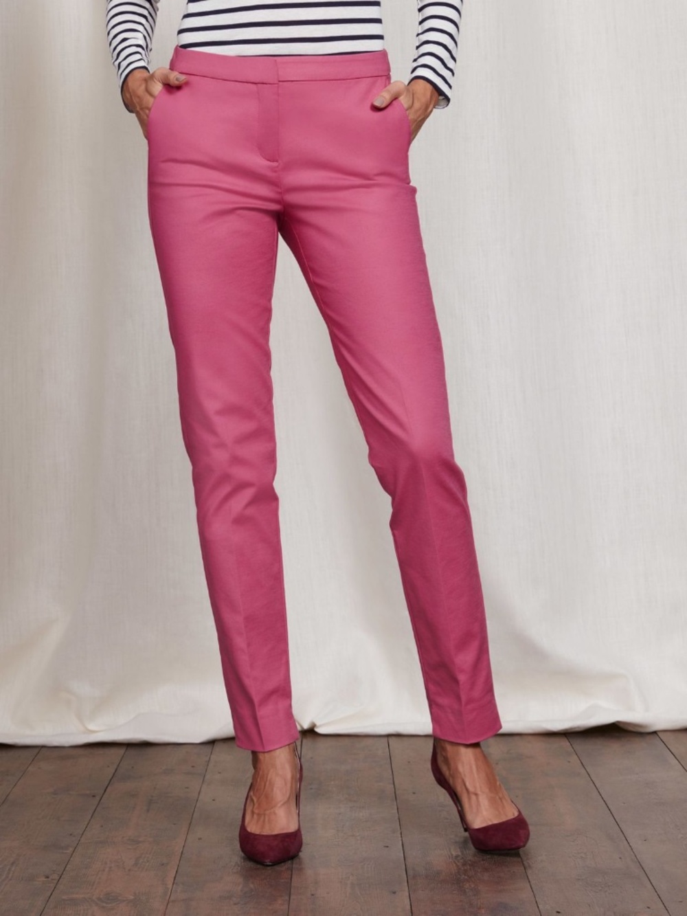 Pink Boden Bistro Crop Trousers - Size 16L